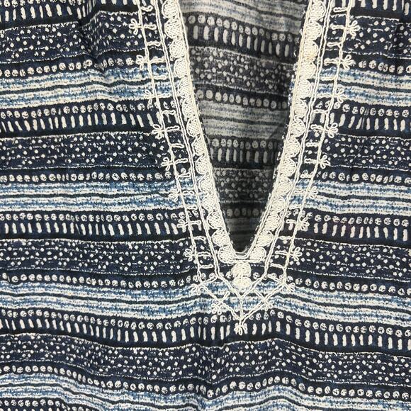 Bleu Rod Beattie Take a Dip Cover-Up Dress Blue Stripe Embroidered Trim Sz L - Picture 4 of 8